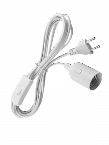 Патрон E27 с проводом и выключателем 1.8м Орбита OT-ELS11 Белый